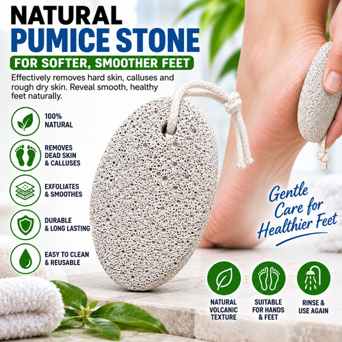 Natural pumice stone for feet - natural,
